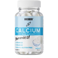 Weider Calcium Gummies, hochdosiert mit Vitamin K2 und D3, leckere Gummibärchen zur Unterstützung der Knochengesundheit, zuckerfrei, Gummibonbons mit Joghurtgeschmack, 18 Portionen