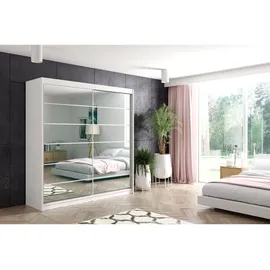 altdecor Schiebetürenschrank Flora 200 x 216 x 61 cm Weiß