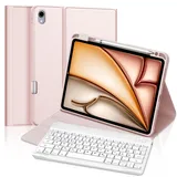 FOGARI iPad Air 11 Tastatur (M2) | iPad Air 5 Hülle mit Tastatur |iPad Air 4 Tastatur Hülle - Deutsches Tastatur Magnetische Bluetooth Abnehmbar für iPad Air 6 11 Zoll/iPad Air 5/Air 4, Roségold