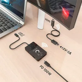 AISENS ASWL-H2KDC30M05-BK USB-C Dockingstation - USB Hub, Schwarz