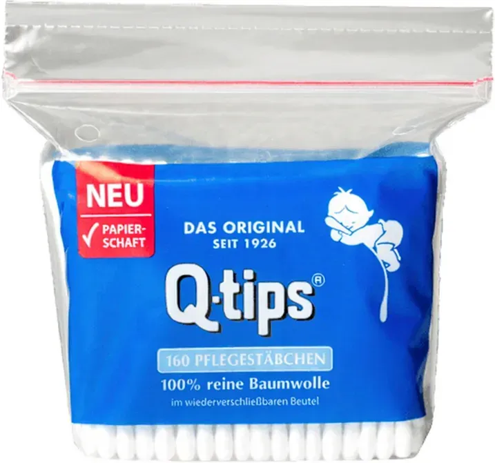Q-Tips Pflege-Wattestäbchen Papierstiel 160 Stück