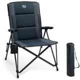TIMBER RIDGE Campingstuhl Faltbar Breiter Sitz 55cm Leicht Klappstuhl 150kg Belastbar (1 St), 55×48×102cm, schwarz schwarz