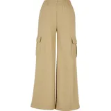URBAN CLASSICS Highwaist Wide Leg Cargo Hosen Beige S