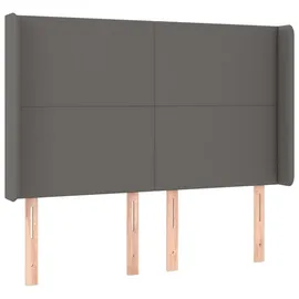 vidaXL Boxspringbett mit Matratze & LED Grau 140x200 cm Kunstleder