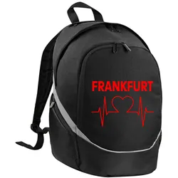 multifanshop Rucksack - Frankfurt - Herzschlag - Druck rot - Tasche