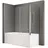 SoGood doporro 75x120x140cm Design-duschwand für Badewanne Badewannenaufsatz Duschabtrennung 6mm ESG-Sicherheitsglas inkl. NANO-Beschichtung Badewannenfaltwand Wandanschlag rechts, - Transparent