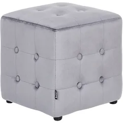 Pouf Samtstoff grau 36x 36 cm WISCONSIN