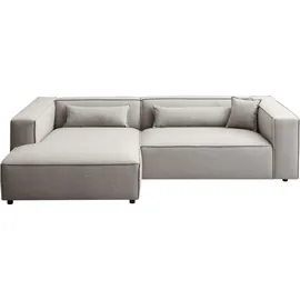 LeGer Home by Lena Gercke Ecksofa "PIARA XXL, Big-Sofa, Cord, Leinenoptik o. Strukturstoff, L-Form", grau (silbergrau), B:288cm H:66cm T:198cm, 100% Polyester, LEGER HOME BY LENA GERCKE, Sofas, Ecksofa, wahlweise Ottomane rechts/links, Kedernaht, extra tiefe Sitzfläche, Topseller