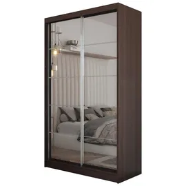 masseno Schwebetürenschrank FIORELLA 120 x 216 x 61 cm Wenge/rot