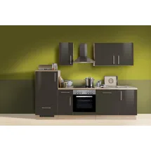 Menke Küchenblock Premium Dunkelbraun/Eiche ca. 270 cm