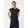 Comma, comma Satinbluse mit Raffung schwarz 38
