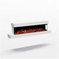 GLOW FIRE Elektrokamin Cobalt Wall Wandkamin mit 3D Feuer und Heizung (Thermostat), Elektrischer Kamin mit APP Steuerung, Heizleistung (900- 1800 W) weiß 42 cm