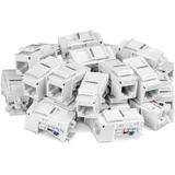 TRENDNET TRENDnet, TC-K25C6, Cat6 Keystone-Buchse, 25er-Paket, 90°-Winkelanschluss, farbcodierte Beschriftung, vergoldete Kontakte, werkzeugloses Design, weiß