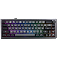 EPOMAKER EK68 65% Gasket NKRO Mechanische Tastatur, Hot Swappable Dreifach-Modus Gaming-Tastatur mit 3000mAh Akku, RGB-Beleuchtet für Büro/Home/Win/Mac (Black Silver, Wisteria Linear Switch)