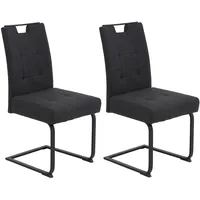 Hela Tische, 2er Set Esszimmerstuhl Freischwinger Wien, Bezug Webstoff