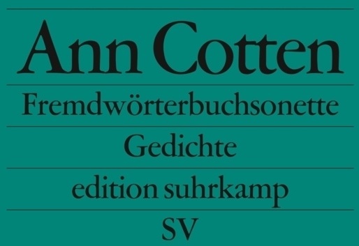 Fremdwörterbuchsonette - Ann Cotten  Taschenbuch