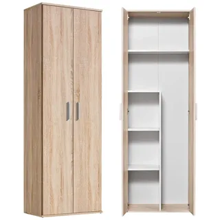 Mokebo Besenschrank, Sonoma Eiche, Holzwerkstoff, 4 Fächer, 60x180x34 cm, Waschküche, Mehrzweckschränke