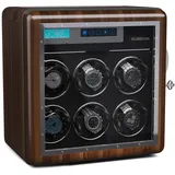 Klarstein Uhrenbeweger für Automatikuhren, Automatik-Uhrenbeweger für 6 Uhren, Automatikuhr Uhrenbeweger mit Acryl-Tür, Automatischer Uhrenbeweger, Blaue LEDs, Watch Winder mit 5 TPD Einstellungen