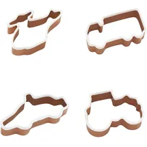 LURCH Ausstechformen Fahrzeuge, aus Edelstahl, verschiedene Formen, 4-teilig