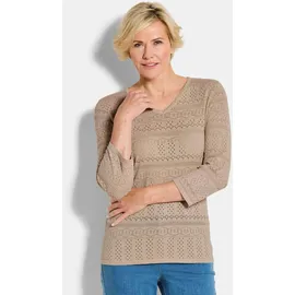 GOLDNER Rundhalspullover Beige 21