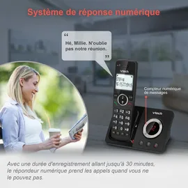 Vtech Digitales Schnurlostelefon ES2050, einfacher Anrufbeantworter, Blocker für unerwünschte Anrufe