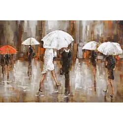 3D-Metallbild - Motiv: Regenschirme - 60 x 150cm