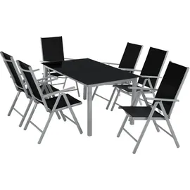 Tectake Gartengarnitur 7-tlg. grau 402167