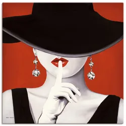Wandbild ARTLAND "Hut ab I", rot (farbe bild(er): rot), B:70cm H:70cm, Canvas, Leinwand, Bilder, als Leinwandbild, Poster, Wandaufkleber in verschied. Größen