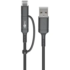 goobay USB-A auf Micro USB 1,0 m Schwarz