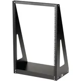 Startech 16HE 2-Pfosten Open Frame Rack, Mini-Serverrack, 19 Zoll Kompakter Serverrack zur Bodenmontage, 160kg Traglast