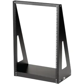 Startech 16HE 2-Pfosten Open Frame Rack, Mini-Serverrack, 19 Zoll Kompakter Serverrack zur Bodenmontage, 160kg Traglast