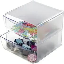 Deflecto Organisationsbox CUBE 2-tlg. transparent