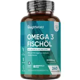 Omega 3 Weichkapseln - 2000Mg Fischöl Mit 1100Mg Omega-3, 660Mg EPA & 440Mg DHA