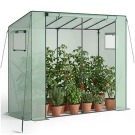 Tectake Foliengewächshaus pulverbeschichtet Grün Folie 0,10 mm 1,54 m2