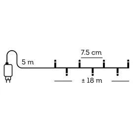 Lumineo LED-Lichterkette 240 LED 18 m transparent warmweiß