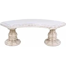 antiques wohndesign Halbrunde Gartenbank 134 x 46 x 134 cm Weiß