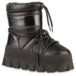 Damen Winter Boots in Grau Metallic