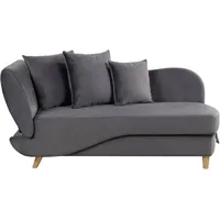 Beliani Chaiselongue Samtstoff mit Bettkasten Dekokissen Modern Récamiere Liegesofa Sitzmöbel Wohnzimmer Jugendzimmer