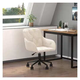 vidaXL Bürostuhl Drehbar Samt Weiß