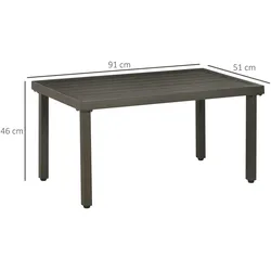 Outsunny - Couchtisch - 91Lx51Wx46Hcm - Braun