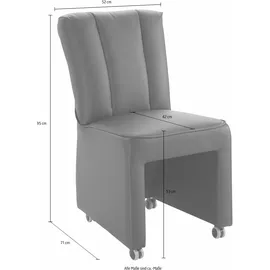 exxpo - sofa fashion Sessel »Costa, Loungesessel, Hochlehnsessel, auf Rollen, Komfortsitzhöhe 53cm«, kompakt und bequem, Breite 52 cm