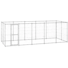 vidaXL Outdoor-hundezwinger Verzinkter Stahl 12,1 m2