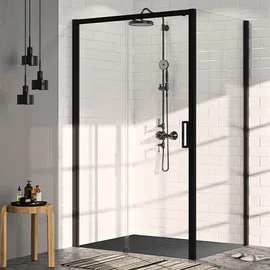 Hüppe Classics 2 Gleittür 1-teilig mit Festteil EasyEntry 140 x 200 cm C25311087322, Duschkabinen,