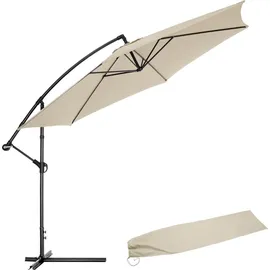 Tectake Ampelschirm Ø 350 cm beige inkl. Schutzhülle