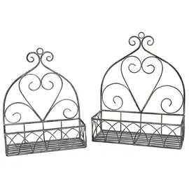 Ambiente Haus Wandregal 2er Set eckig grau