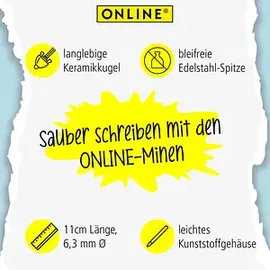 Online Schreibgeräte Rollerball-Minen Gelschreiberminen 0,7 mm Schwarz