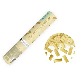 PartyDeco Konfettikanone mit Streifen 20cm Konfetti Kanone Party Popper Geburtstag Hochzeit Konfettiregen Shooter Konfettibombe Gold