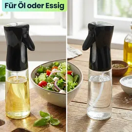 ideoon home Öl Sprüher & Essig Zerstäuber Glas 200 ml 6 x 20 cm