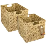 HMF Aufbewahrungskorb, Korb geflochten aus Wasserhyazinthe Seegras, passend für Kallax 32 x 34,5 x 32 cm