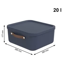 Rotho Maloja Aufbewahrungsbox 39,5 x 38,0 x 17,7 cm 2-tlg. blau